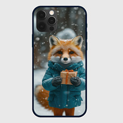 Чехол iPhone 12 Pro Лисица держит подарок
