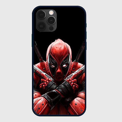 Чехол iPhone 12 Pro Bloody Deadpool / 3D-Черный – фото 1