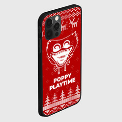Чехол для iPhone 12 Pro Новогодний Poppy Playtime с оленями, цвет: 3D-черный — фото 2