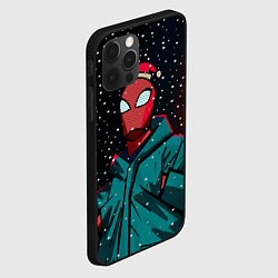 Чехол для iPhone 12 Pro Новогодний человек паук, цвет: 3D-черный — фото 2