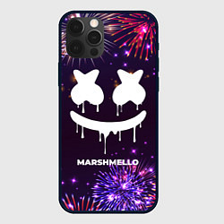 Чехол для iPhone 12 Pro Праздничный Marshmello, цвет: 3D-черный