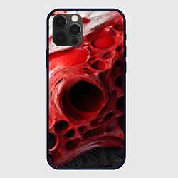 Чехол iPhone 12 Pro Красно-белая абстрактная структура