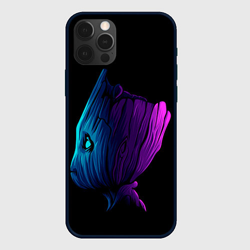 Чехол iPhone 12 Pro Neon Groot / 3D-Черный – фото 1