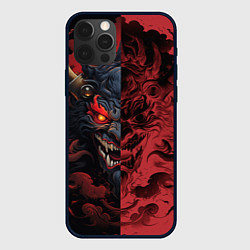 Чехол для iPhone 12 Pro Японский демон Они, цвет: 3D-черный