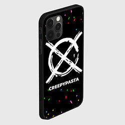 Чехол для iPhone 12 Pro CreepyPasta конфети, цвет: 3D-черный — фото 2