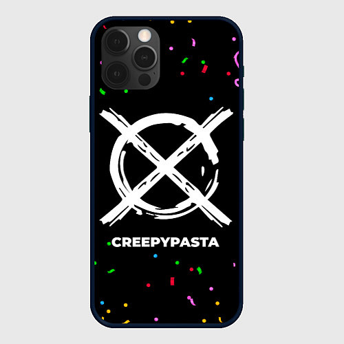 Чехол iPhone 12 Pro CreepyPasta конфети / 3D-Черный – фото 1