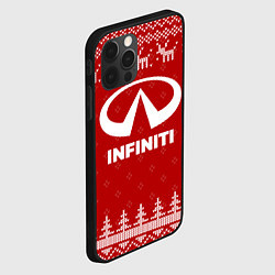 Чехол для iPhone 12 Pro Новогодний Infiniti с оленями, цвет: 3D-черный — фото 2