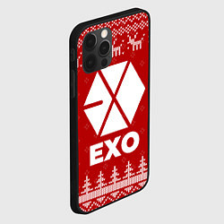 Чехол для iPhone 12 Pro Новогодний Exo с оленями, цвет: 3D-черный — фото 2