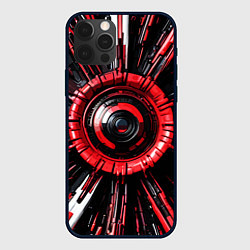 Чехол iPhone 12 Pro Чёрно-красная сфера киберпанк