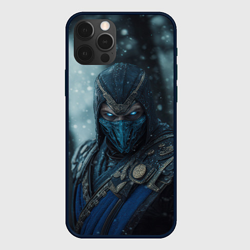 Чехол iPhone 12 Pro Subzero mortal kombat / 3D-Черный – фото 1