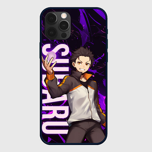 Чехол iPhone 12 Pro Субару Re:Zero / 3D-Черный – фото 1