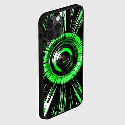 Чехол для iPhone 12 Pro Чёрно-зелёная сфера киберпанк, цвет: 3D-черный — фото 2