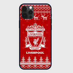 Чехол iPhone 12 Pro Новогодний Liverpool с оленями