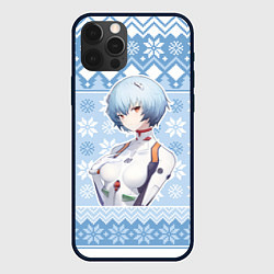 Чехол для iPhone 12 Pro Rei christmas sweater Evangelion, цвет: 3D-черный