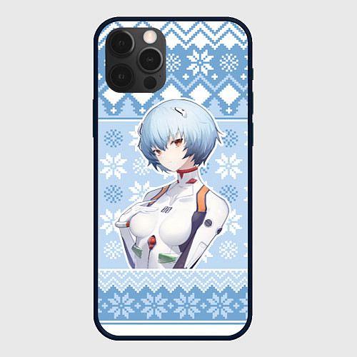 Чехол iPhone 12 Pro Rei christmas sweater Evangelion / 3D-Черный – фото 1