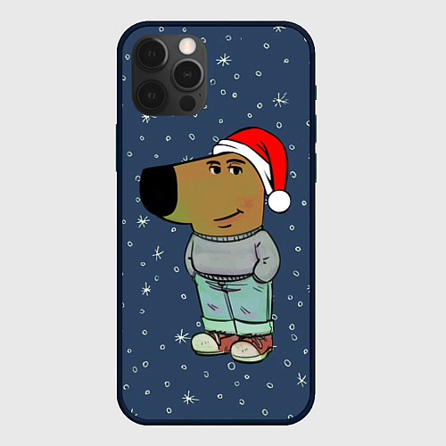 Чехол iPhone 12 Pro Новогодний чиловый парень / 3D-Черный – фото 1