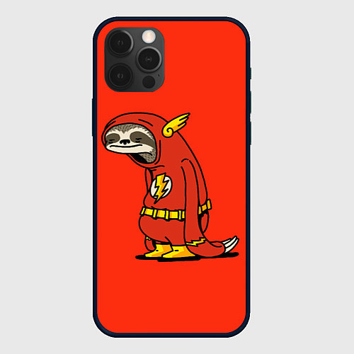 Чехол iPhone 12 Pro Ленивец Флэш / 3D-Черный – фото 1