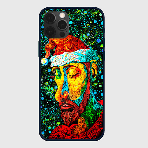 Чехол iPhone 12 Pro Ded Moroz: pop-art-brut-nouveau pointillism / 3D-Черный – фото 1