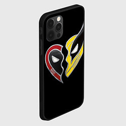 Чехол для iPhone 12 Pro Deadpool and Wolverine best friends, цвет: 3D-черный — фото 2