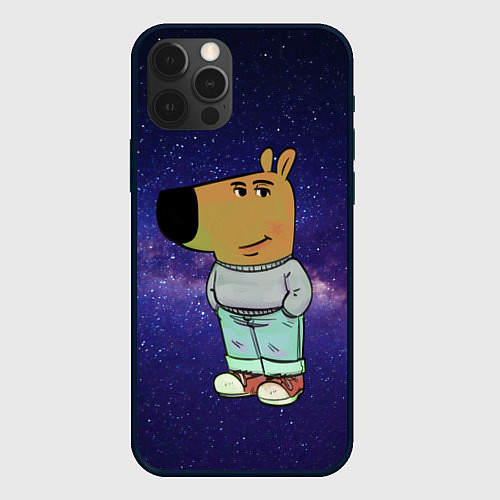 Чехол iPhone 12 Pro Чиловый парень в космосе / 3D-Черный – фото 1