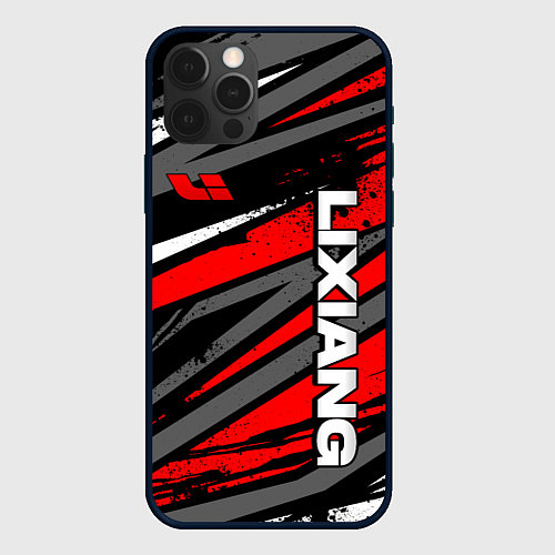 Чехол iPhone 12 Pro Lixiang - агрессивный красный / 3D-Черный – фото 1