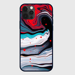 Чехол iPhone 12 Pro Флюид арт абстракция