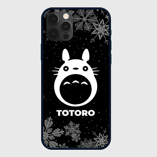 Чехол iPhone 12 Pro Снежный Totoro / 3D-Черный – фото 1