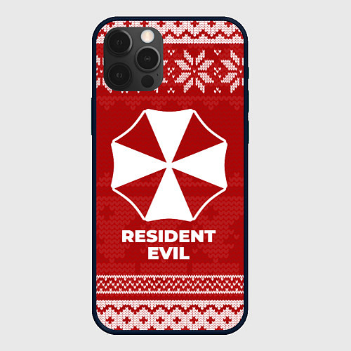 Чехол iPhone 12 Pro Новогодний Resident Evil / 3D-Черный – фото 1