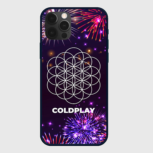 Чехол iPhone 12 Pro Праздничный Coldplay / 3D-Черный – фото 1