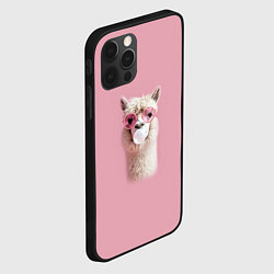 Чехол для iPhone 12 Pro Лама альпака в очках с жевательной резинкой, цвет: 3D-черный — фото 2
