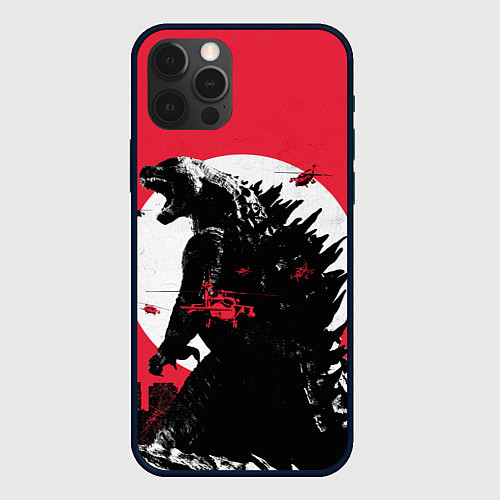 Чехол iPhone 12 Pro Godzilla destroys the city / 3D-Черный – фото 1