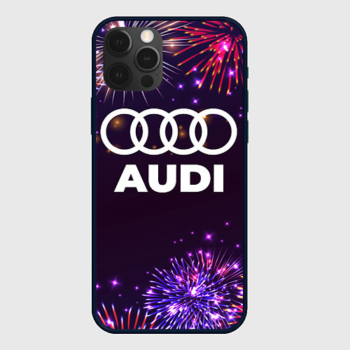 Чехол iPhone 12 Pro Праздничный Audi / 3D-Черный – фото 1