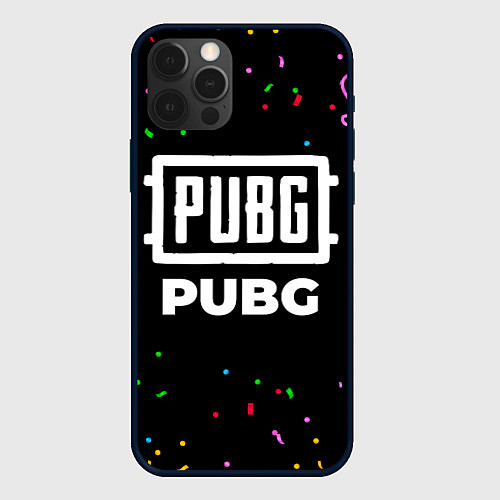 Чехол iPhone 12 Pro PUBG конфети / 3D-Черный – фото 1