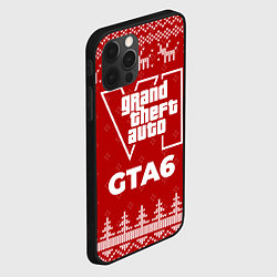 Чехол для iPhone 12 Pro Новогодний GTA6 с оленями, цвет: 3D-черный — фото 2