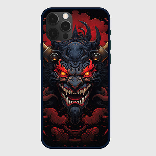 Чехол iPhone 12 Pro Мифический демон Они / 3D-Черный – фото 1