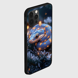 Чехол для iPhone 12 Pro Змея с искорками новогодними, цвет: 3D-черный — фото 2