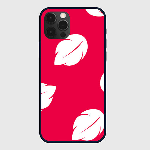 Чехол iPhone 12 Pro Тестура платья Лило с листьями / 3D-Черный – фото 1