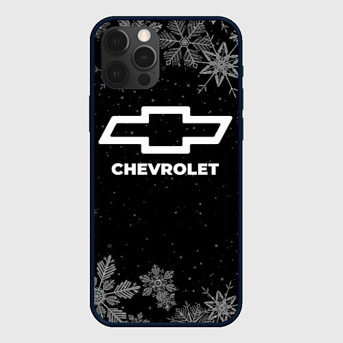 Чехол iPhone 12 Pro Снежный Chevrolet / 3D-Черный – фото 1