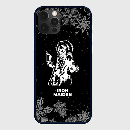 Чехол iPhone 12 Pro Снежный Iron Maiden / 3D-Черный – фото 1