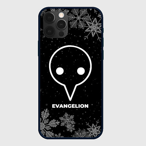 Чехол iPhone 12 Pro Снежный Evangelion / 3D-Черный – фото 1