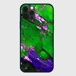 Чехол iPhone 12 Pro A purple mineral in a green stone