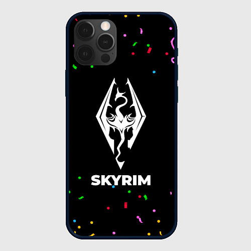 Чехол iPhone 12 Pro Skyrim конфети / 3D-Черный – фото 1