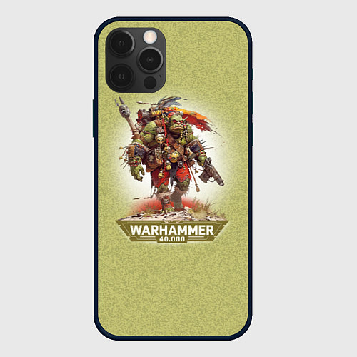 Чехол iPhone 12 Pro Воин орк Warhammer / 3D-Черный – фото 1