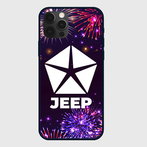Чехол iPhone 12 Pro Праздничный Jeep / 3D-Черный – фото 1