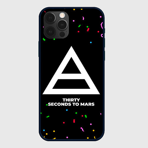Чехол iPhone 12 Pro Thirty Seconds to Mars конфети / 3D-Черный – фото 1