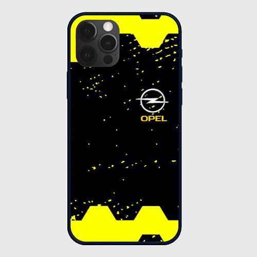 Чехол iPhone 12 Pro Opel auto hexagon steel / 3D-Черный – фото 1