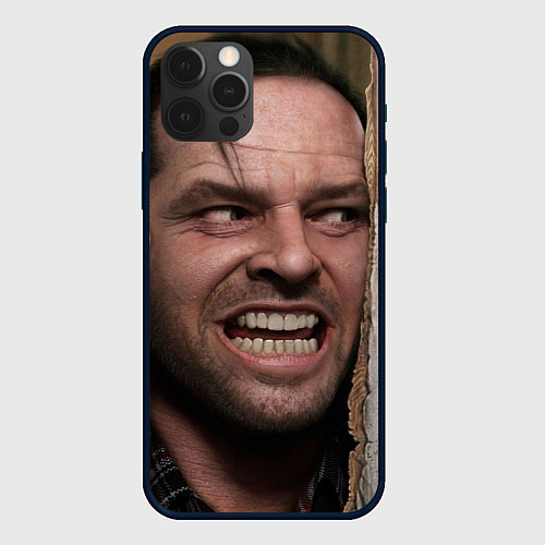 Чехол iPhone 12 Pro The shining - heres johnny / 3D-Черный – фото 1