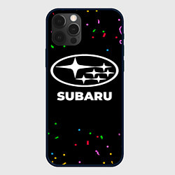 Чехол для iPhone 12 Pro Subaru конфети, цвет: 3D-черный