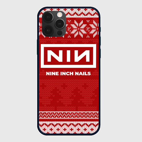 Чехол iPhone 12 Pro Новогодний Nine Inch Nails / 3D-Черный – фото 1