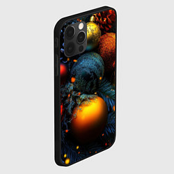 Чехол для iPhone 12 Pro Текстурные новогодние шары, цвет: 3D-черный — фото 2